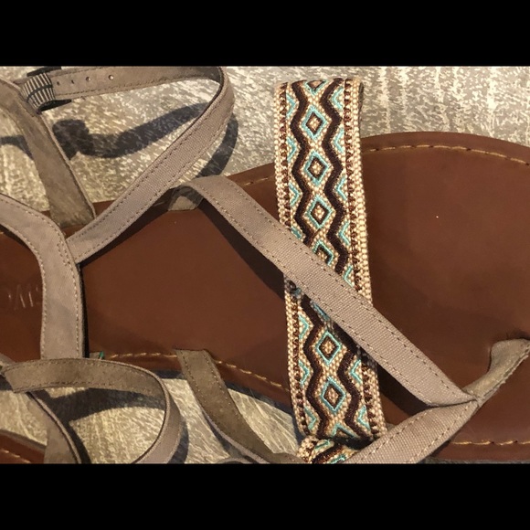 Toms Desert Taupe Canvas Lexie Sandals Sz10 - Picture 4 of 6